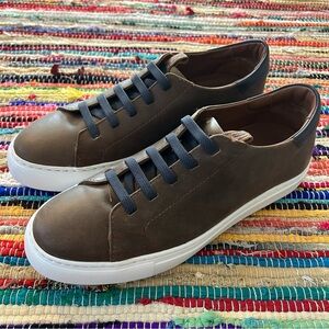 Johnston & Murphy Anson Lace to Toe Shoe Sneaker Brown Full Grain Men's 9